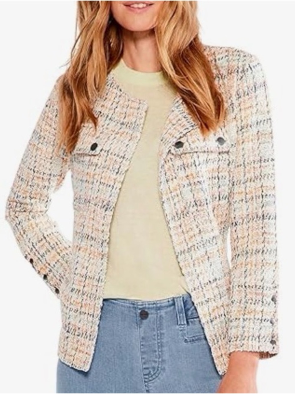 Nic+Zoe Women's Femme Plaid Jacket Blazer $178